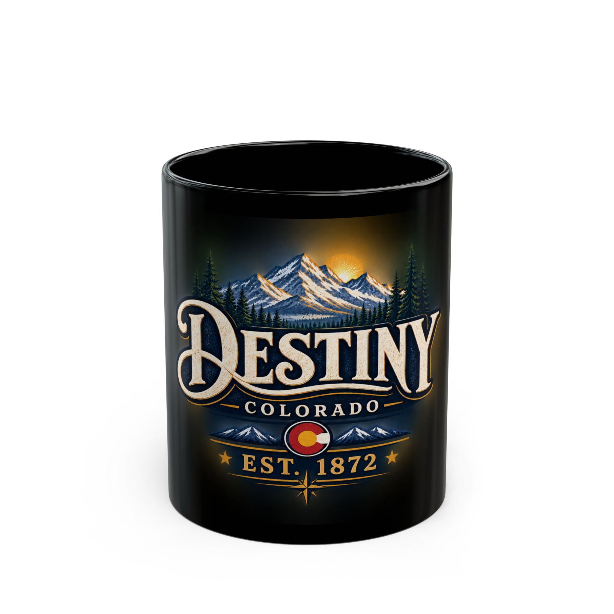 Destiny Est. 1872 Scenic Black Coffee Cup